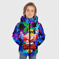 Куртка зимняя для мальчика БРАВЛ СТАРС СПРАУТ ТРОПИКИ, цвет: 3D-светло-серый — фото 2