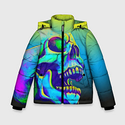 Куртка зимняя для мальчика Neon skull, цвет: 3D-черный
