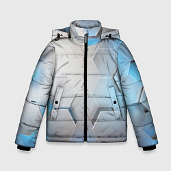 Куртка зимняя для мальчика 3D соты, цвет: 3D-черный