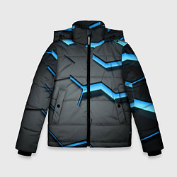 Куртка зимняя для мальчика 3D Плиты, цвет: 3D-черный