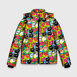 Куртка зимняя для мальчика Папуги, цвет: 3D-черный