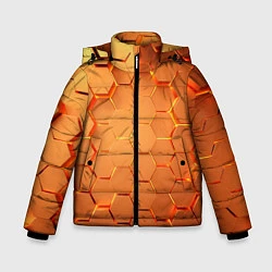 Куртка зимняя для мальчика Золотые 3D плиты, цвет: 3D-красный