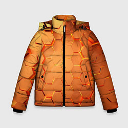 Куртка зимняя для мальчика Золотые 3D плиты, цвет: 3D-черный