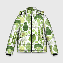 Куртка зимняя для мальчика Овощи, цвет: 3D-черный