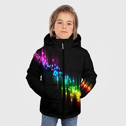 Куртка зимняя для мальчика Абстракция черный разноцветный, цвет: 3D-черный — фото 2
