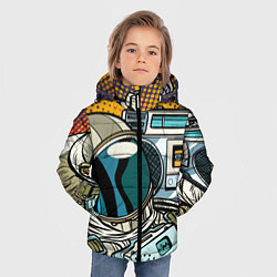Куртка зимняя для мальчика Космонавт, цвет: 3D-черный — фото 2