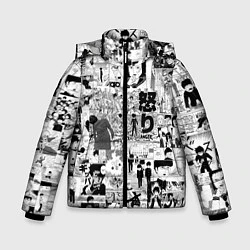 Куртка зимняя для мальчика МОБ ПСИХО 100, цвет: 3D-черный