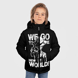 Куртка зимняя для мальчика WE GO TO THE NEW WORLD!, цвет: 3D-черный — фото 2