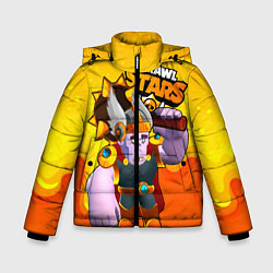 Куртка зимняя для мальчика Brawl Stars Фрэнк Викинг, цвет: 3D-черный