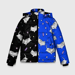 Куртка зимняя для мальчика КИСЫ, цвет: 3D-черный