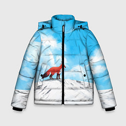 Куртка зимняя для мальчика Лиса и небеса, цвет: 3D-черный