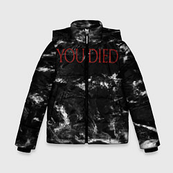Куртка зимняя для мальчика YOU DIED, цвет: 3D-светло-серый
