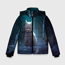 Куртка зимняя для мальчика Одинокий пес в озере слез, цвет: 3D-черный