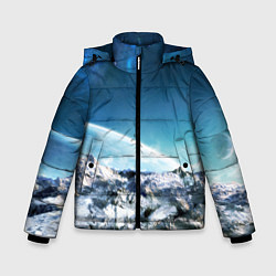 Куртка зимняя для мальчика Космос S, цвет: 3D-светло-серый