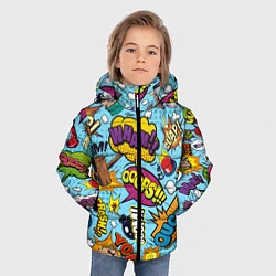 Куртка зимняя для мальчика Pop art comics, цвет: 3D-черный — фото 2