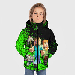 Куртка зимняя для мальчика Minecraft, цвет: 3D-светло-серый — фото 2
