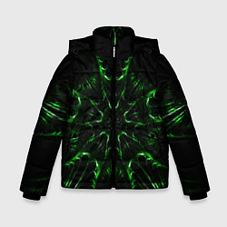 Куртка зимняя для мальчика Зелёное Очарование, цвет: 3D-черный