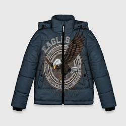 Куртка зимняя для мальчика Летящий орёл, цвет: 3D-светло-серый