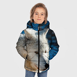 Куртка зимняя для мальчика Волк на черном фоне, цвет: 3D-черный — фото 2