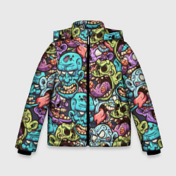 Куртка зимняя для мальчика Зомби Паттерн, цвет: 3D-черный