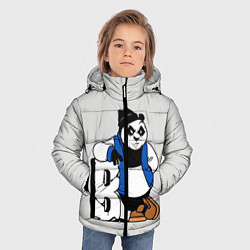 Куртка зимняя для мальчика Серьёзная Панда, цвет: 3D-черный — фото 2
