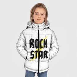 Куртка зимняя для мальчика Rock star, цвет: 3D-черный — фото 2