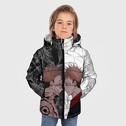 Куртка зимняя для мальчика Jujutsu Kaisen Сукуна х Юдзи, цвет: 3D-красный — фото 2