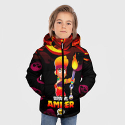 Куртка зимняя для мальчика BRAWL STARS AMBER, цвет: 3D-черный — фото 2