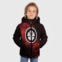 Куртка зимняя для мальчика Черный клевер, цвет: 3D-светло-серый — фото 2