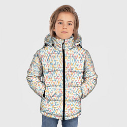 Куртка зимняя для мальчика Узор из треугольников, цвет: 3D-черный — фото 2