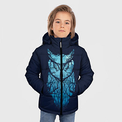 Куртка зимняя для мальчика Сова в деревьях, цвет: 3D-черный — фото 2