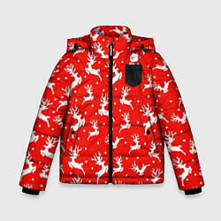 Куртка зимняя для мальчика Снеговик в кармане, цвет: 3D-красный