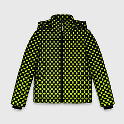 Куртка зимняя для мальчика Зеленая клетка, цвет: 3D-черный