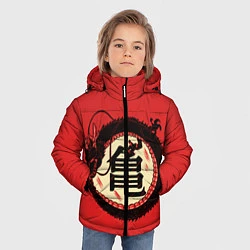 Куртка зимняя для мальчика Иероглифы Китайский Дракон, цвет: 3D-черный — фото 2