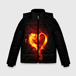 Куртка зимняя для мальчика Пламенное сердце, цвет: 3D-черный