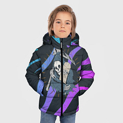 Куртка зимняя для мальчика Skate or die art, цвет: 3D-черный — фото 2
