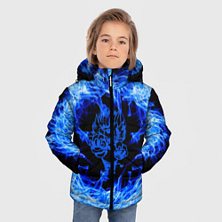 Куртка зимняя для мальчика Лев в синем пламени, цвет: 3D-красный — фото 2