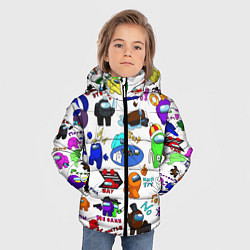 Куртка зимняя для мальчика AMONG US STICKERBOMBING, цвет: 3D-черный — фото 2
