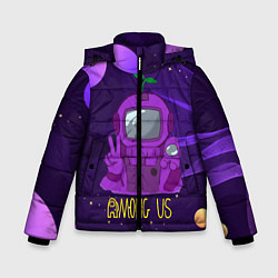 Куртка зимняя для мальчика Among Us x Fortnite, цвет: 3D-черный