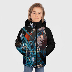 Куртка зимняя для мальчика КЛИНОК РАССЕКАЮЩИЙ ДЕМОНОВ, цвет: 3D-светло-серый — фото 2