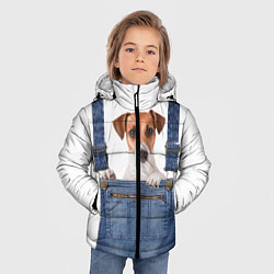 Куртка зимняя для мальчика ЩЕНОК В КАРМАШКЕ, цвет: 3D-светло-серый — фото 2