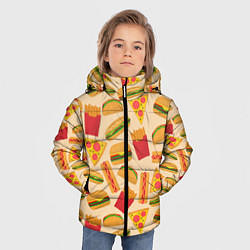 Куртка зимняя для мальчика Фастфуд, цвет: 3D-светло-серый — фото 2