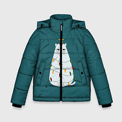 Куртка зимняя для мальчика Кото-ёлка, цвет: 3D-черный