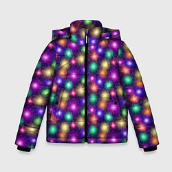 Куртка зимняя для мальчика Новогодний Салют, цвет: 3D-черный
