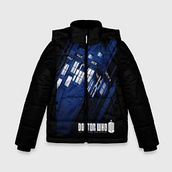 Куртка зимняя для мальчика Доктор Кто, цвет: 3D-черный