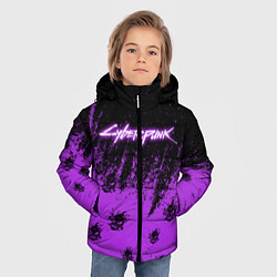 Куртка зимняя для мальчика Cyberpunk neon, цвет: 3D-черный — фото 2