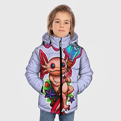 Куртка зимняя для мальчика Магический аксолотль, цвет: 3D-светло-серый — фото 2