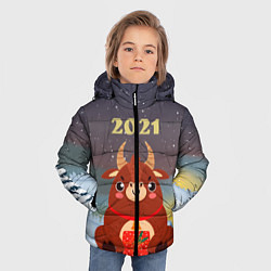 Куртка зимняя для мальчика Бык с подарками 2021, цвет: 3D-черный — фото 2