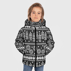 Куртка зимняя для мальчика Этнические узоры, цвет: 3D-черный — фото 2