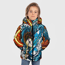 Куртка зимняя для мальчика Танджиро Камадо Клинок демонов, цвет: 3D-красный — фото 2
